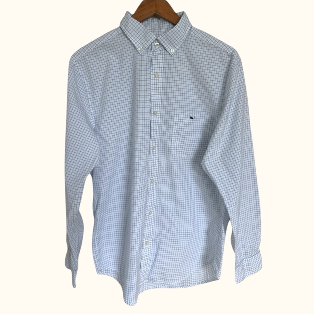 Vineyard Vines by Shep & Ian Tucker Shirt – Navy Grid Check – Men’s Medium